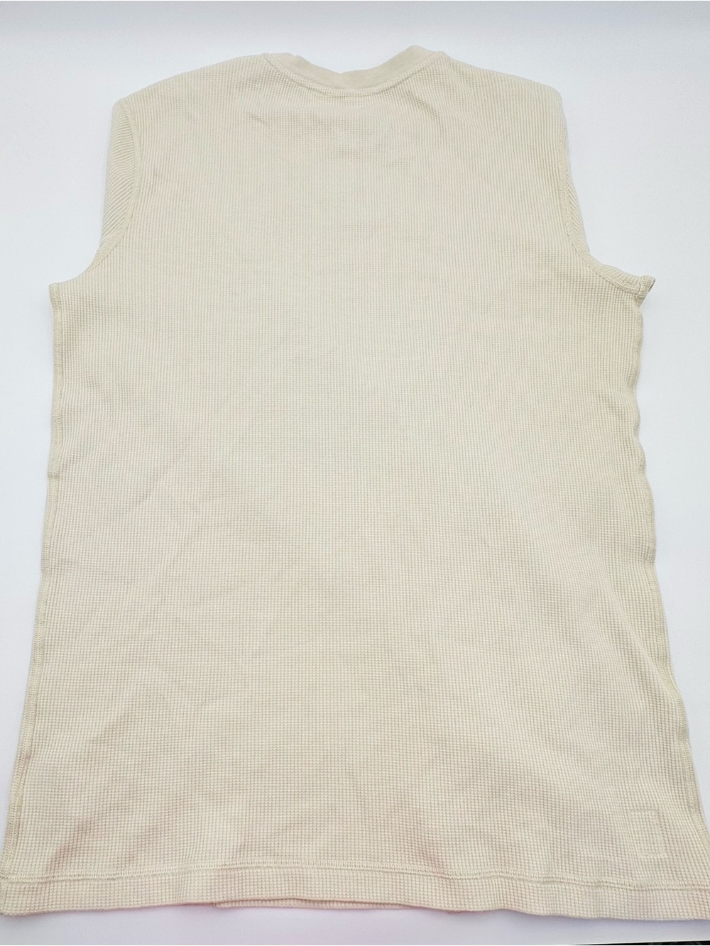 Vuori Long Sleeve Waffle Crew Shirt - Cream - Picture 6 of 9